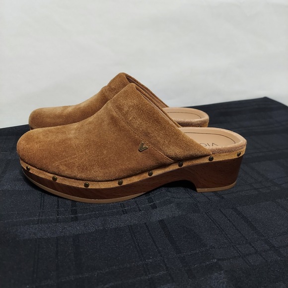 Vionic Kacie Clogs Suede Slip On Platform Comfort Shoes Boho Size 7 - Picture 3 of 8